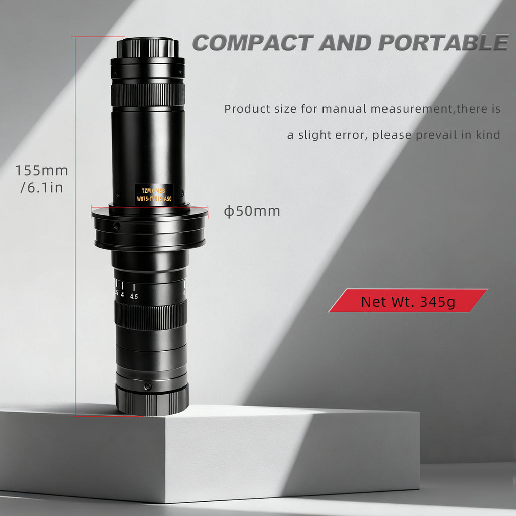 YIZHAN 215X Zoom C-Mount Industrial Microscope Lens for PCB & Electronic Component Inspection