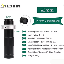 lens 180x c-mount 42mm rings