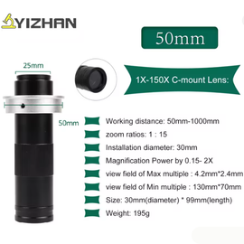 lens 180x c-mount 50mm rings