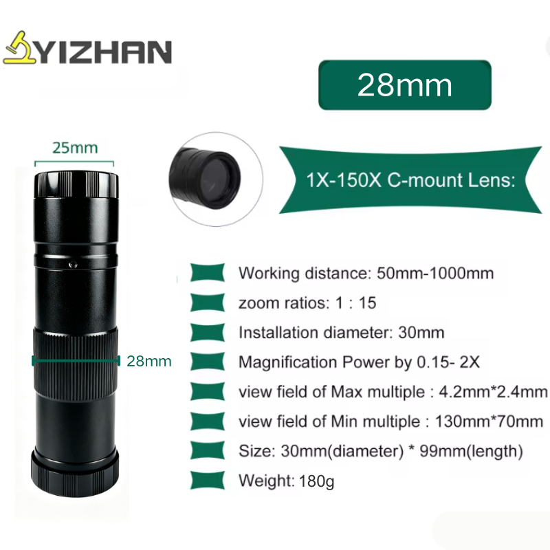 1X-150X C-mount Lens