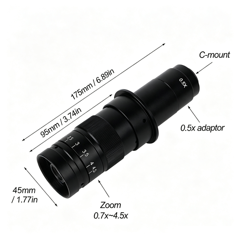 180X C-mount lens 0.5X adaptor