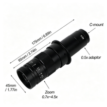 Laden Sie das Bild in den Galerie-Viewer, 180X C-mount lens 0.5X adaptor