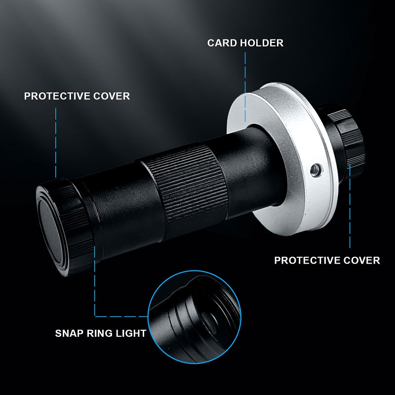 150X C-Mount  Industrial Microscope Lens with 50mm Mount Flange | Adjustable Optical Zoom Lens