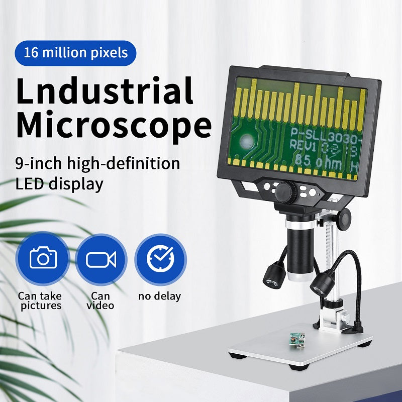 YIZHAN G1600 12MP 9" LCD Digital Microscope | 1–1600X Continuous Zoom | Adjustable Angle