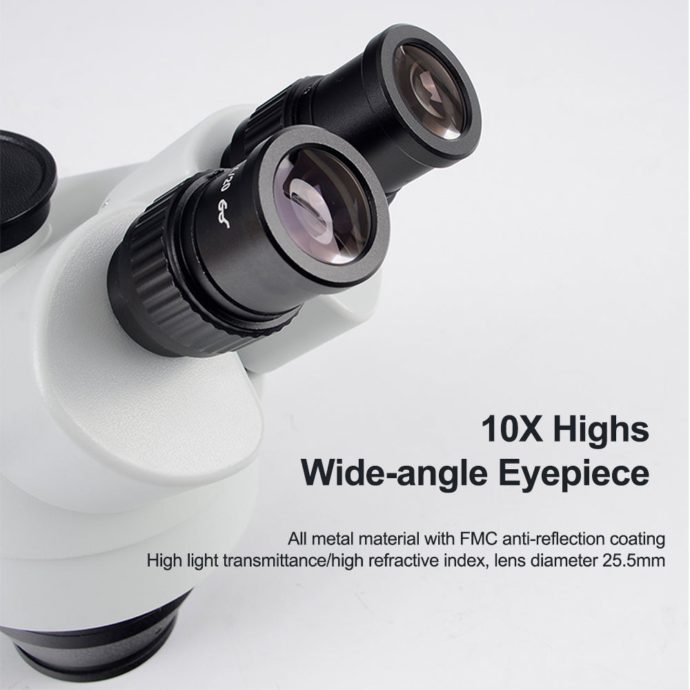 YIZHAN 7X–45X Industrial Trinocular Stereo Microscope with Adjustable LED Illumination