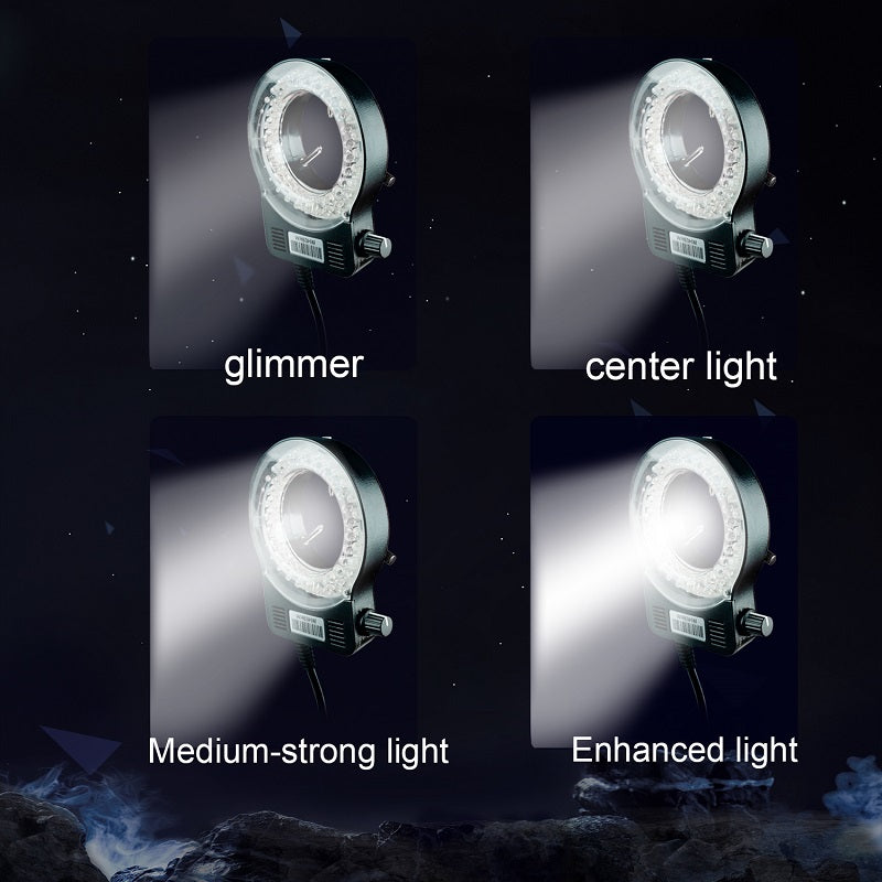 Microscope auxiliary lighting with daylight white 56 LED illumination