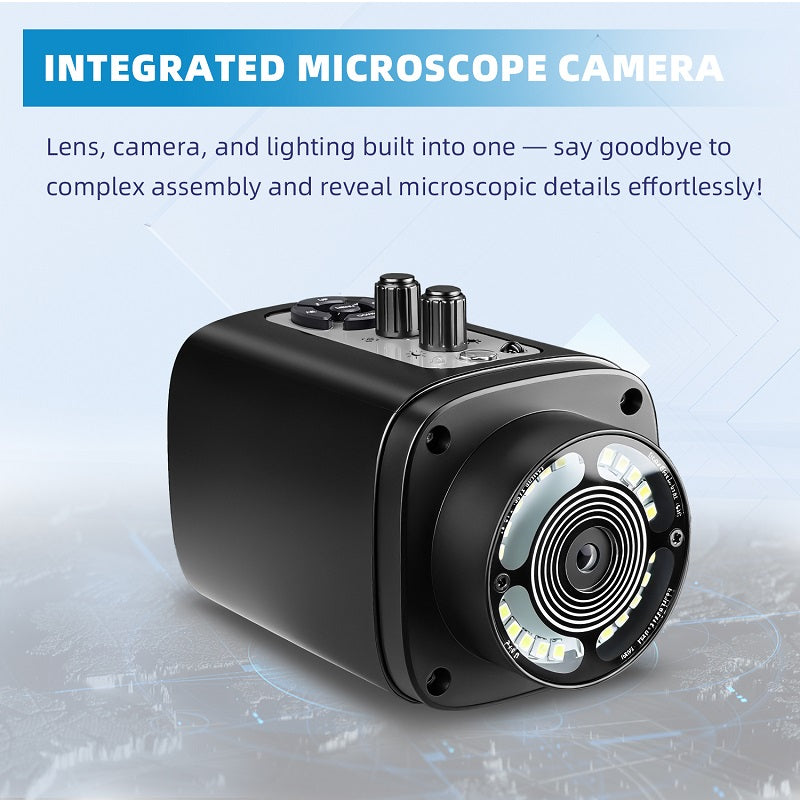 XHU6001 4K microscope camera with integrated lens and LED light