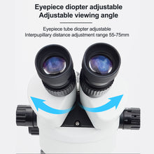 Laden Sie das Bild in den Galerie-Viewer, YIZHAN 7X–45X Industrial Trinocular Stereo Microscope with Adjustable LED Illumination