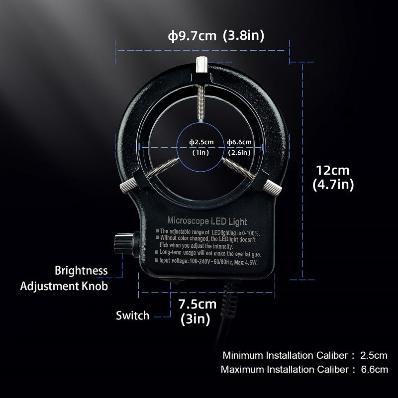 Energy efficient microscope LED illuminator for laboratory and workshop use