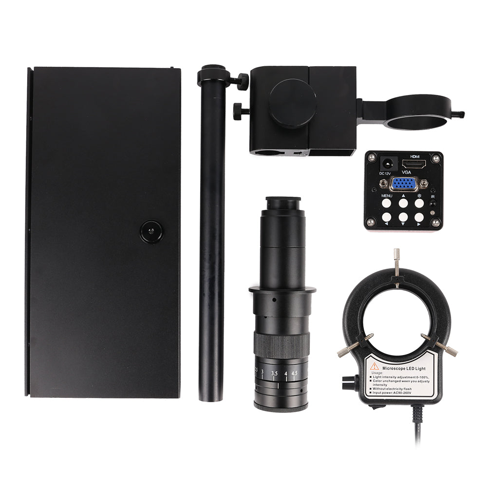 YIZHAN 13MP Digital Electronic Microscope Kit with 180X Lens, VGA Camera, LED Ring Light for PCB Soldering