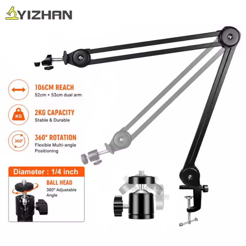 Stable Heavy Duty Adjustable Microscope Arm Stand for Digital Microscope