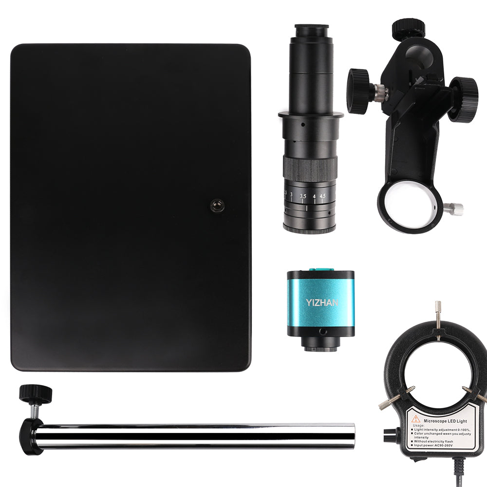 YIZHAN 48MP Digital Microscope 4K Video Recording 180X C-mount Lens USB HDMI Industrial Microscope Camera Phone Repair