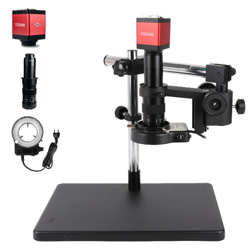 YIZHAN 180X HDMI/VGA Digital Microscope with Large Base Universal Stand | 1080P Industrial PCB Inspection Microscope