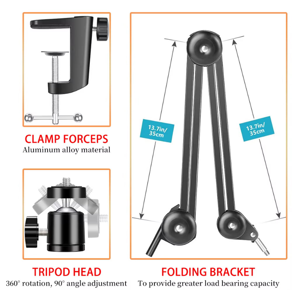 Stable Heavy Duty Adjustable Microscope Arm Stand for Digital Microscope