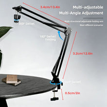 Load image into Gallery viewer, ZDT150X-XVH2003 microscope camera dimensions and working distance measurement diagram