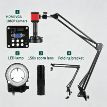 Load image into Gallery viewer, 13MP industrial digital microscope featuring 8X-150X magnification and 60FPS real-time imaging for precision inspection