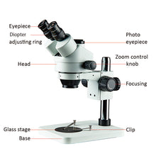 Load image into Gallery viewer, YIZHAN 7X–45X Binocular Stereo Microscope with LED Light for PCB Inspection, Soldering &amp; Electronics Repair