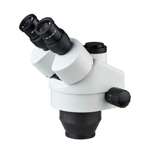 Load image into Gallery viewer, SZM7045T-B1LED trinocular head close-up, 45° inclined, 360° rotatable, for camera attachment