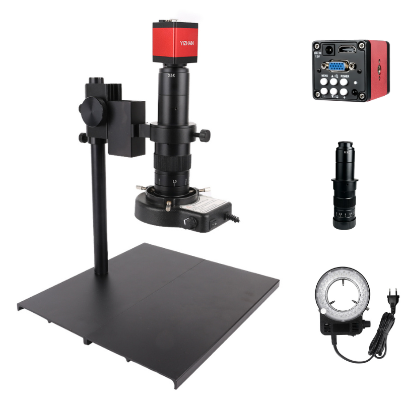 YIZHAN 13MP Digital Electronic Microscope Kit with 180X Lens, VGA Camera, LED Ring Light for PCB Soldering