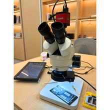 Charger l'image dans la galerie, Industrial Trinocular Stereo Microscope 7X-45X Zoom with HDMI/VGA Camera for PCB Inspection &amp; Electronics Repair SZM7045T-B2XVH2003