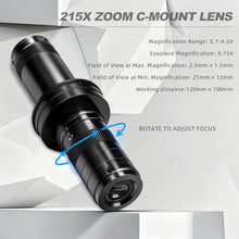 Laden Sie das Bild in den Galerie-Viewer, YIZHAN 215X Zoom C-Mount Industrial Microscope Lens for PCB &amp; Electronic Component Inspection