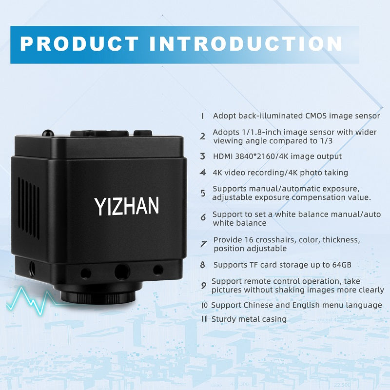 XH3011 4K HDMI Microscope Camera 1/1.8" CMOS Sensor Digital Microscope Camera
