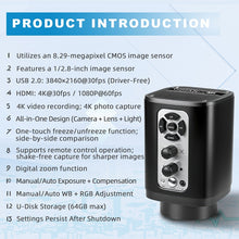 Load image into Gallery viewer, USB flash drive storage support on XHU6001 4K microscope camera