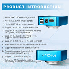 Cargar imagen en el visor de la galería, YIZHAN D180X-XHU3007 Digital Microscope with Large Base Stand, 180X Zoom Lens, HDMI 1080P Output &amp; 2K Video Recording for PCB Inspection