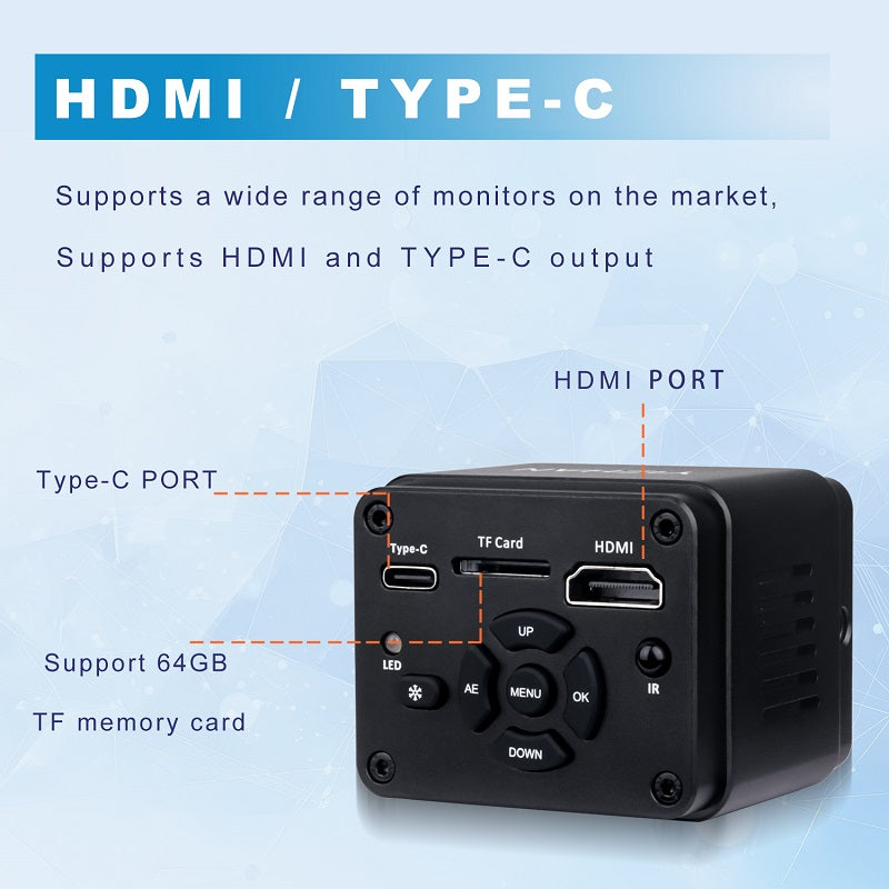 XH3011 4K HDMI Microscope Camera 1/1.8" CMOS Sensor Digital Microscope Camera