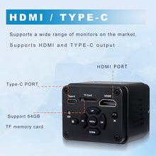 Laden Sie das Bild in den Galerie-Viewer, XH3011 4K HDMI Microscope Camera 1/1.8" CMOS Sensor Digital Microscope Camera