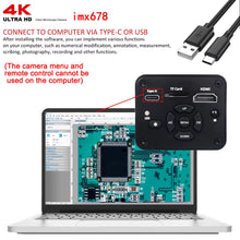 Cargar imagen en el visor de la galería, 4K Digital Microscope For Soldering, 48MP HDMI USB Microscope Camera With 1/1.8" HD imx678 Sensor, 215X Lens Video Microscope