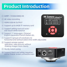 Laden Sie das Bild in den Galerie-Viewer, 4K camera 60megapixel product introduction DC 12V USB HDMI TF Card